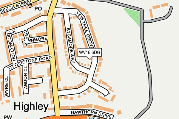 WV16 6DG map - OS OpenMap – Local (Ordnance Survey)