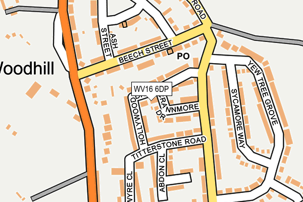 WV16 6DP map - OS OpenMap – Local (Ordnance Survey)