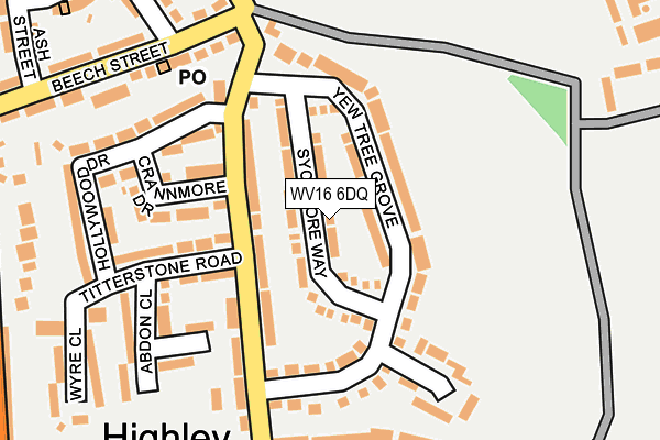 WV16 6DQ map - OS OpenMap – Local (Ordnance Survey)