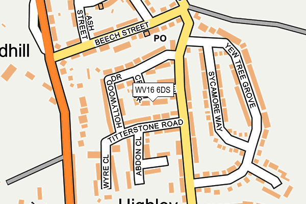 WV16 6DS map - OS OpenMap – Local (Ordnance Survey)