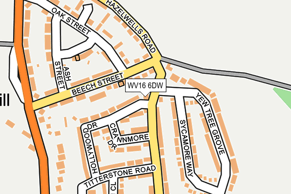 WV16 6DW map - OS OpenMap – Local (Ordnance Survey)