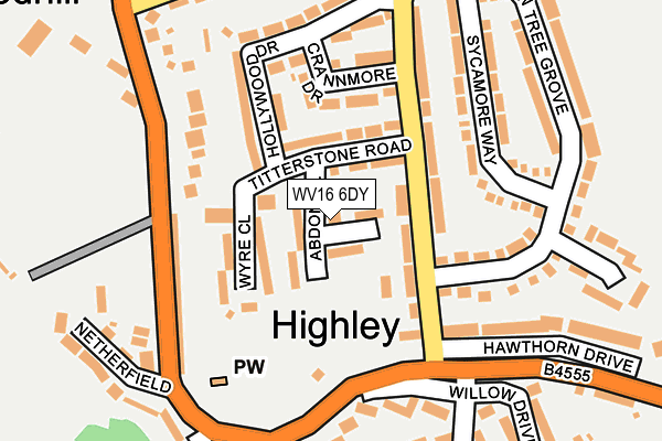 WV16 6DY map - OS OpenMap – Local (Ordnance Survey)