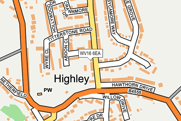 WV16 6EA map - OS OpenMap – Local (Ordnance Survey)