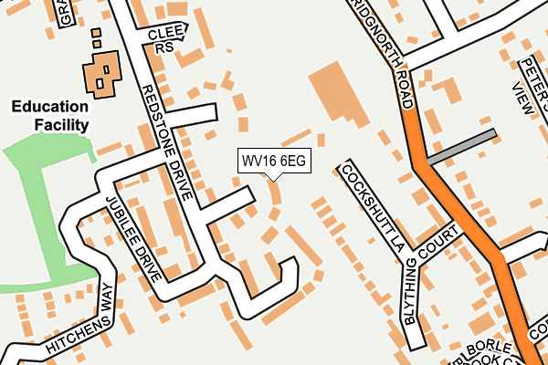 WV16 6EG map - OS OpenMap – Local (Ordnance Survey)