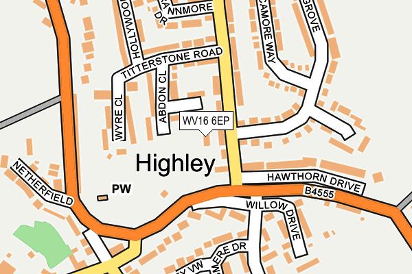 WV16 6EP map - OS OpenMap – Local (Ordnance Survey)