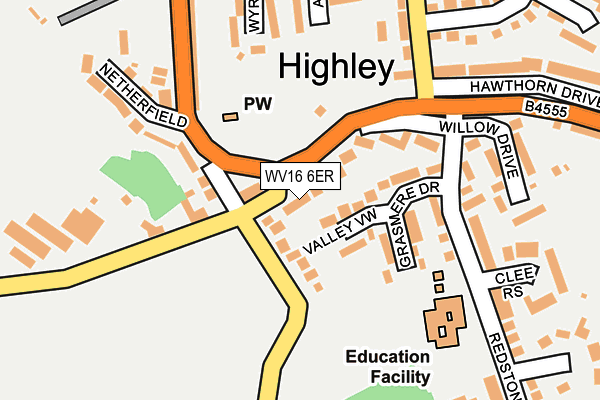 WV16 6ER map - OS OpenMap – Local (Ordnance Survey)