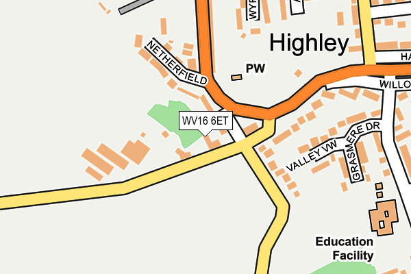 WV16 6ET map - OS OpenMap – Local (Ordnance Survey)