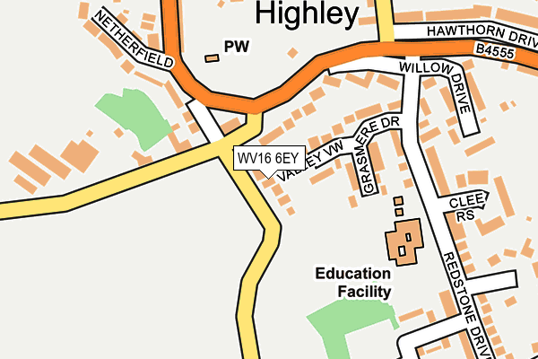WV16 6EY map - OS OpenMap – Local (Ordnance Survey)
