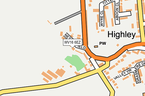 WV16 6EZ map - OS OpenMap – Local (Ordnance Survey)