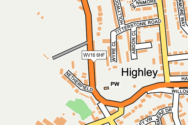 WV16 6HF map - OS OpenMap – Local (Ordnance Survey)