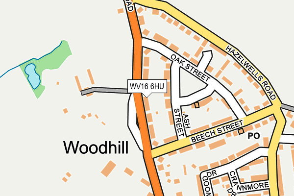 WV16 6HU map - OS OpenMap – Local (Ordnance Survey)