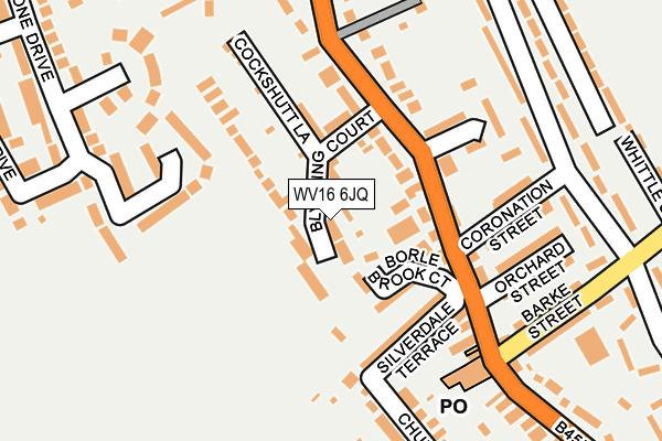 WV16 6JQ map - OS OpenMap – Local (Ordnance Survey)