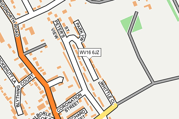 WV16 6JZ map - OS OpenMap – Local (Ordnance Survey)
