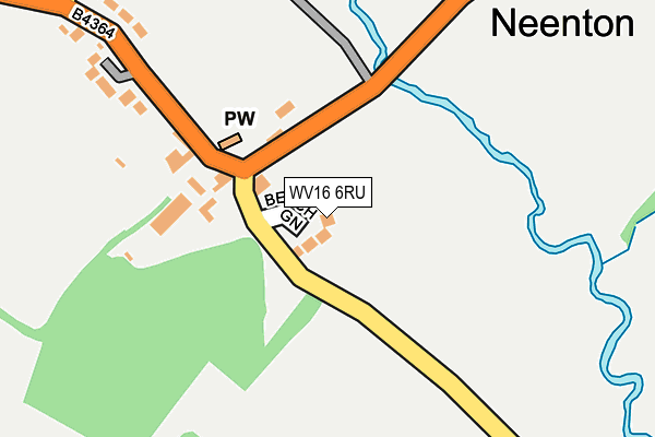 WV16 6RU map - OS OpenMap – Local (Ordnance Survey)