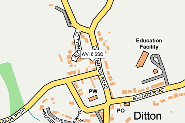 WV16 6SQ map - OS OpenMap – Local (Ordnance Survey)