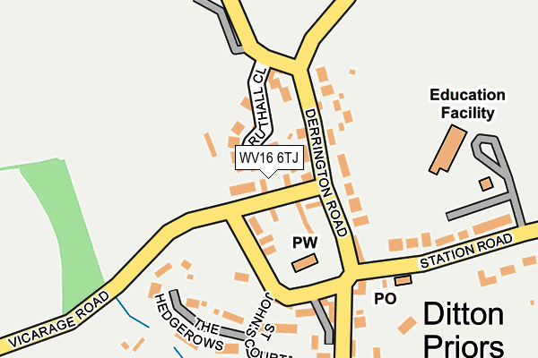 WV16 6TJ map - OS OpenMap – Local (Ordnance Survey)