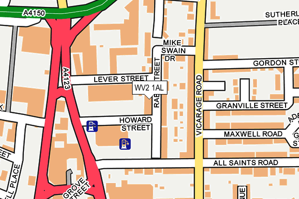 WV2 1AL map - OS OpenMap – Local (Ordnance Survey)