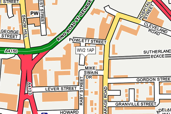 WV2 1AP map - OS OpenMap – Local (Ordnance Survey)
