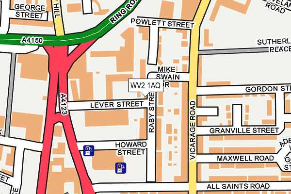 WV2 1AQ map - OS OpenMap – Local (Ordnance Survey)