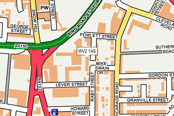 WV2 1AS map - OS OpenMap – Local (Ordnance Survey)