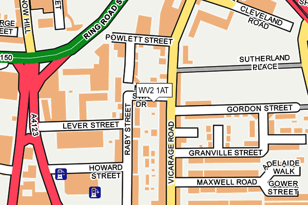 WV2 1AT map - OS OpenMap – Local (Ordnance Survey)