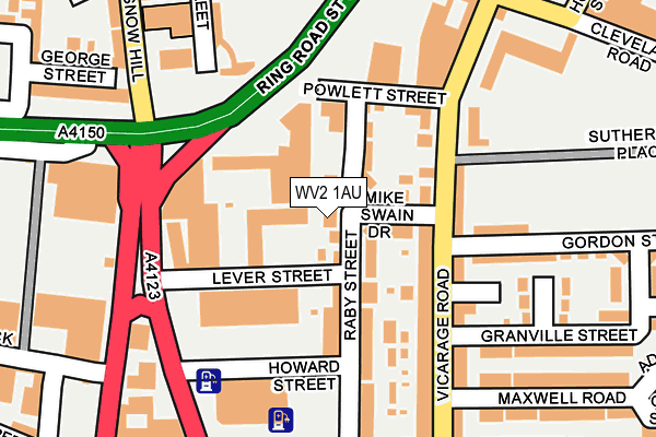 WV2 1AU map - OS OpenMap – Local (Ordnance Survey)