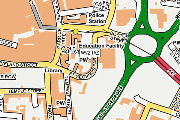 WV2 1AZ map - OS OpenMap – Local (Ordnance Survey)