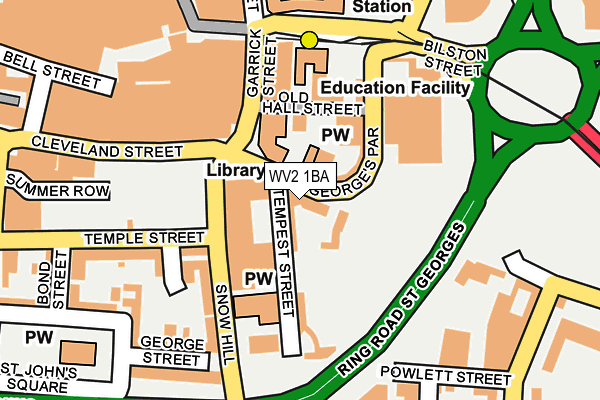 WV2 1BA map - OS OpenMap – Local (Ordnance Survey)