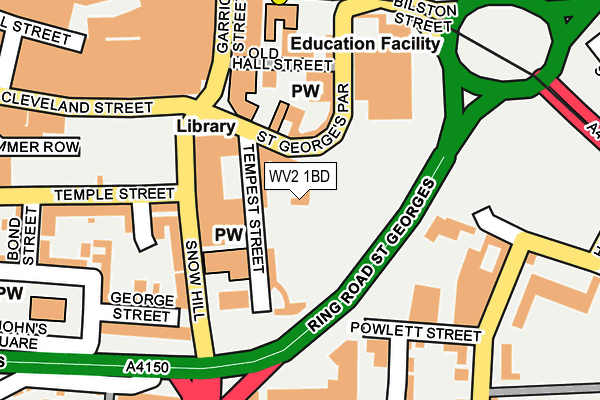 WV2 1BD map - OS OpenMap – Local (Ordnance Survey)