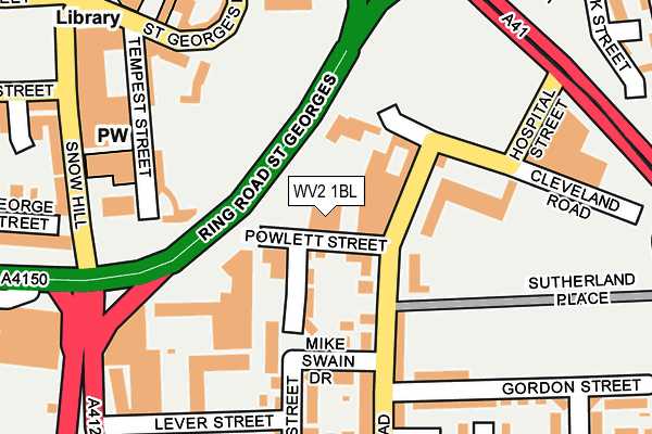 WV2 1BL map - OS OpenMap – Local (Ordnance Survey)