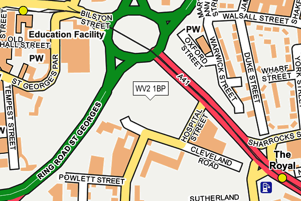 WV2 1BP map - OS OpenMap – Local (Ordnance Survey)