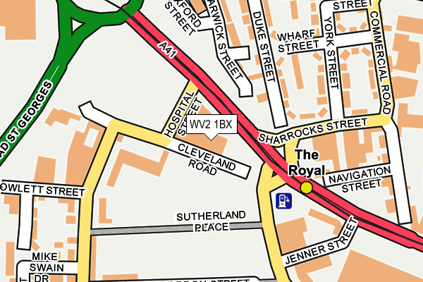 WV2 1BX map - OS OpenMap – Local (Ordnance Survey)