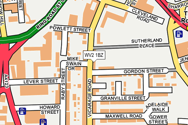 WV2 1BZ map - OS OpenMap – Local (Ordnance Survey)