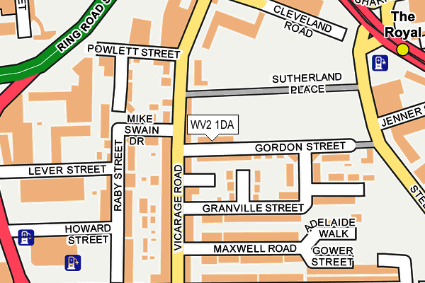 WV2 1DA map - OS OpenMap – Local (Ordnance Survey)