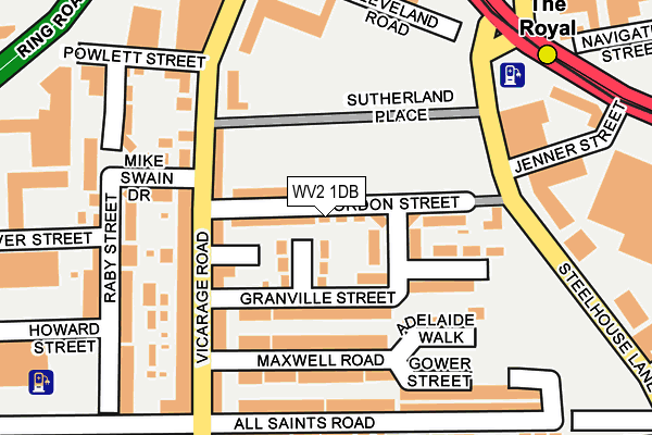WV2 1DB map - OS OpenMap – Local (Ordnance Survey)