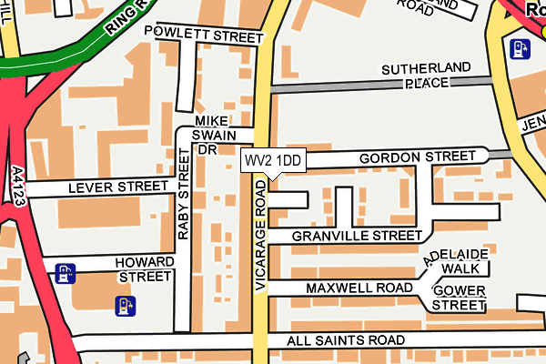 WV2 1DD map - OS OpenMap – Local (Ordnance Survey)