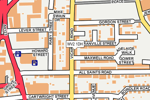 WV2 1DH map - OS OpenMap – Local (Ordnance Survey)