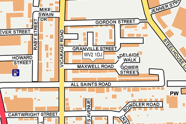 WV2 1DJ map - OS OpenMap – Local (Ordnance Survey)