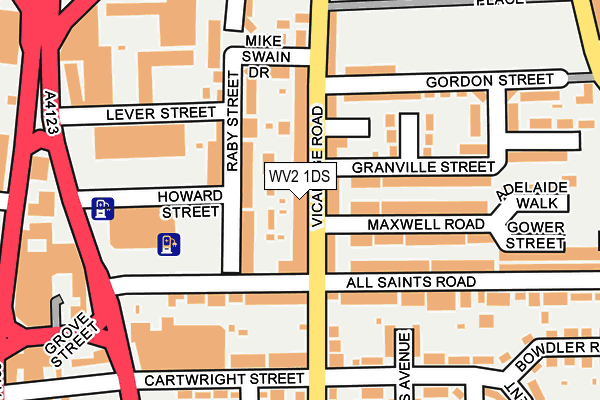 WV2 1DS map - OS OpenMap – Local (Ordnance Survey)