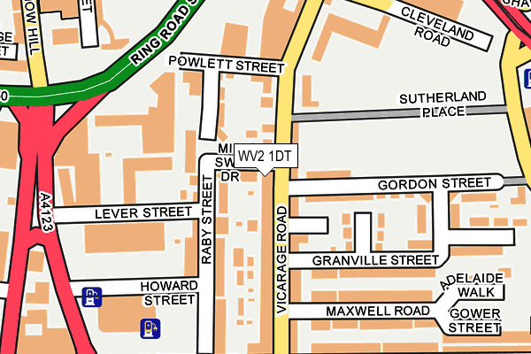 WV2 1DT map - OS OpenMap – Local (Ordnance Survey)