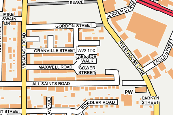 WV2 1DX map - OS OpenMap – Local (Ordnance Survey)