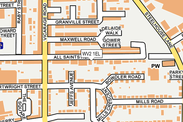 WV2 1EL map - OS OpenMap – Local (Ordnance Survey)