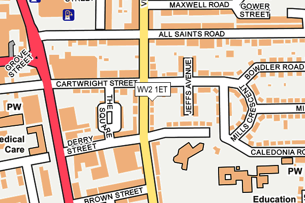 WV2 1ET map - OS OpenMap – Local (Ordnance Survey)