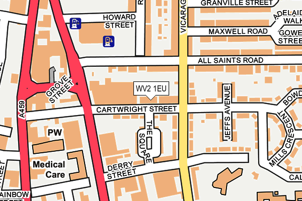 WV2 1EU map - OS OpenMap – Local (Ordnance Survey)