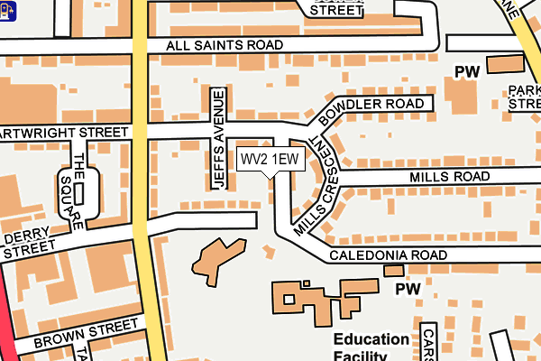 WV2 1EW map - OS OpenMap – Local (Ordnance Survey)