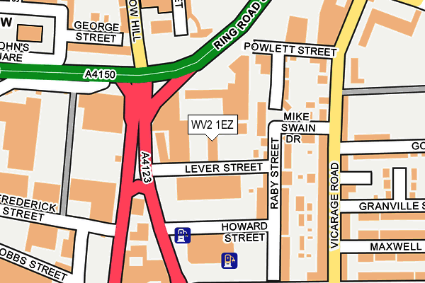 WV2 1EZ map - OS OpenMap – Local (Ordnance Survey)