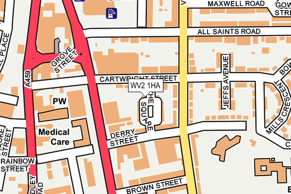 WV2 1HA map - OS OpenMap – Local (Ordnance Survey)