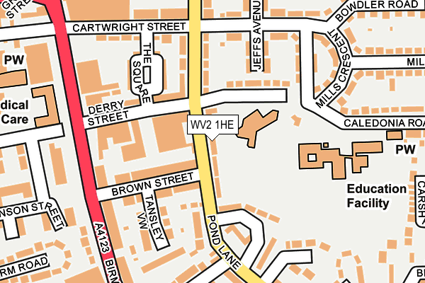 WV2 1HE map - OS OpenMap – Local (Ordnance Survey)