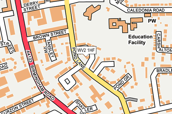 WV2 1HF map - OS OpenMap – Local (Ordnance Survey)