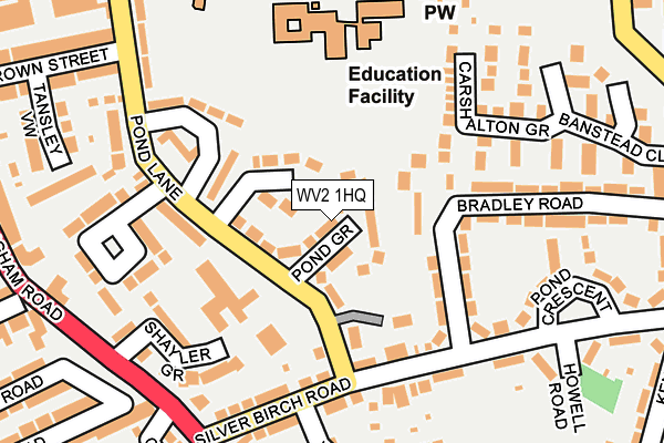 WV2 1HQ map - OS OpenMap – Local (Ordnance Survey)